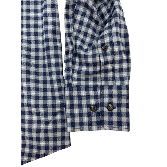 Peter Millar Mens Blue & Gray Checkered Button-Up Shirt Size XL - Picture 3 of 10